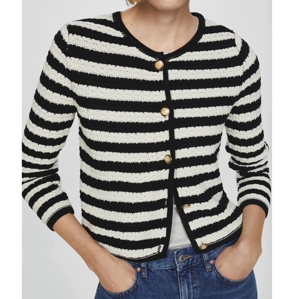 NWT Mango Stripe Knitted Jacket / Cardigan - Picture 3 of 10